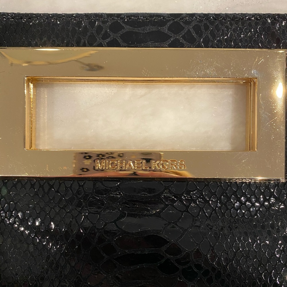 Michael Kors Berkeley Clutch - Python Black Patent - image 3